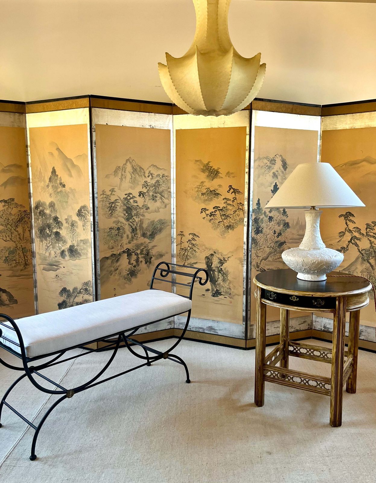 Monumental Japanese Six Fold Byōbu Screen, Late Edo To Early Meiji Period photo furniture