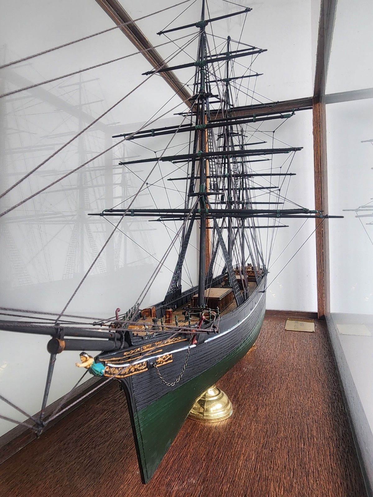Antique Cutty Sark Tea Clipper Ship Model Large Wooden Museum Display Case photo for sale