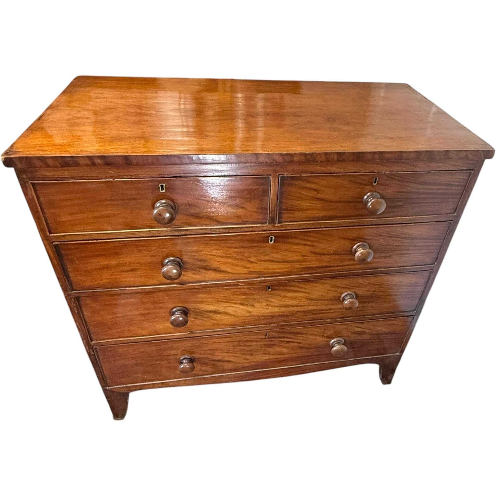 Antique Regency Mahogany Chest Of Drawers Early Victorian C1830 2 Over 3 photo 465.0
