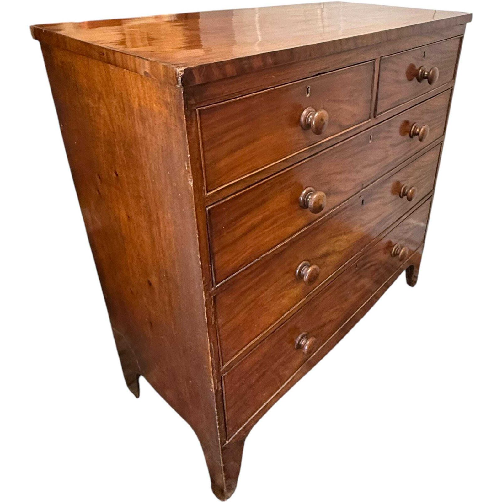 Antique Regency Mahogany Chest Of Drawers Early Victorian C1830 2 Over 3 photo buy