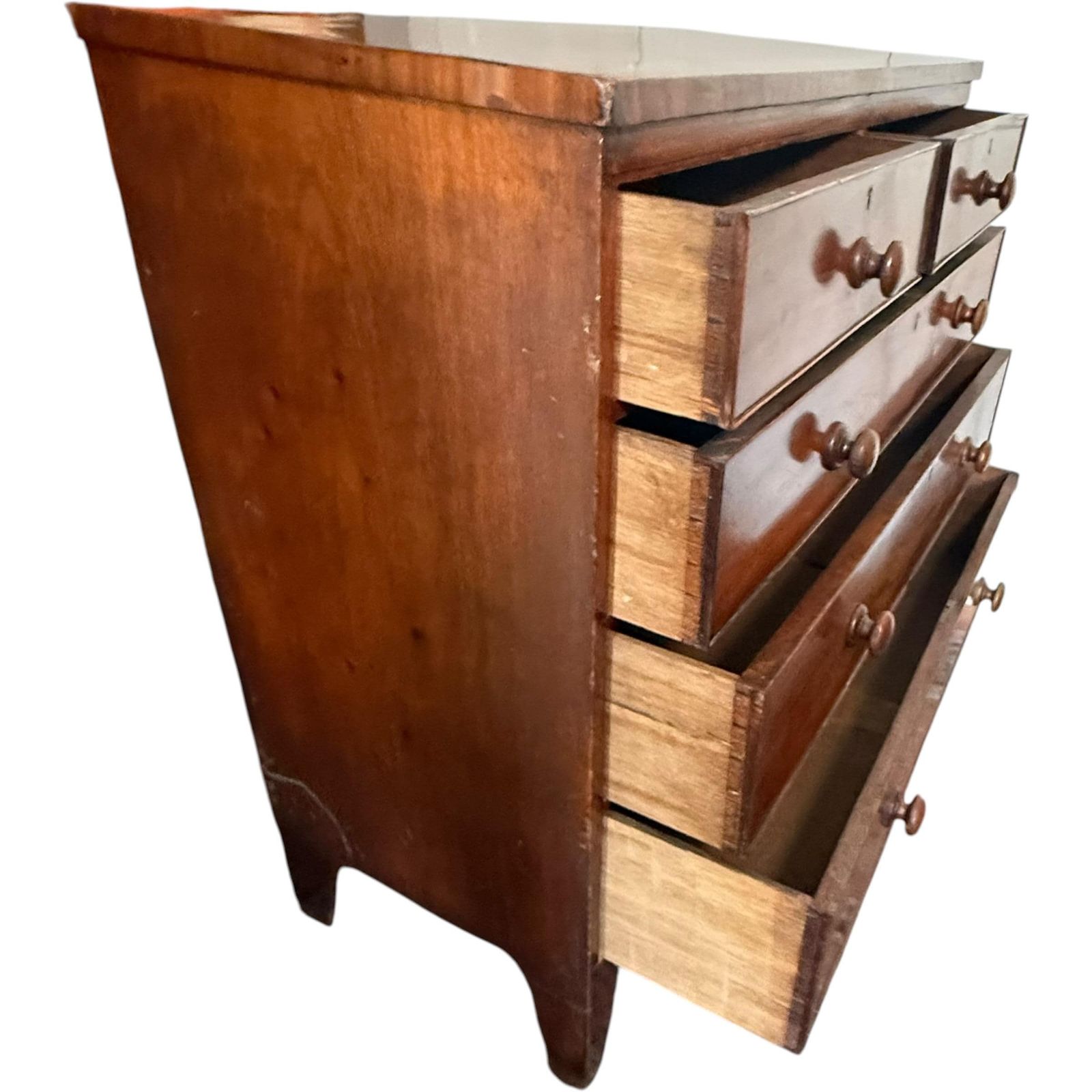 Antique Regency Mahogany Chest Of Drawers Early Victorian C1830 2 Over 3 photo vintage