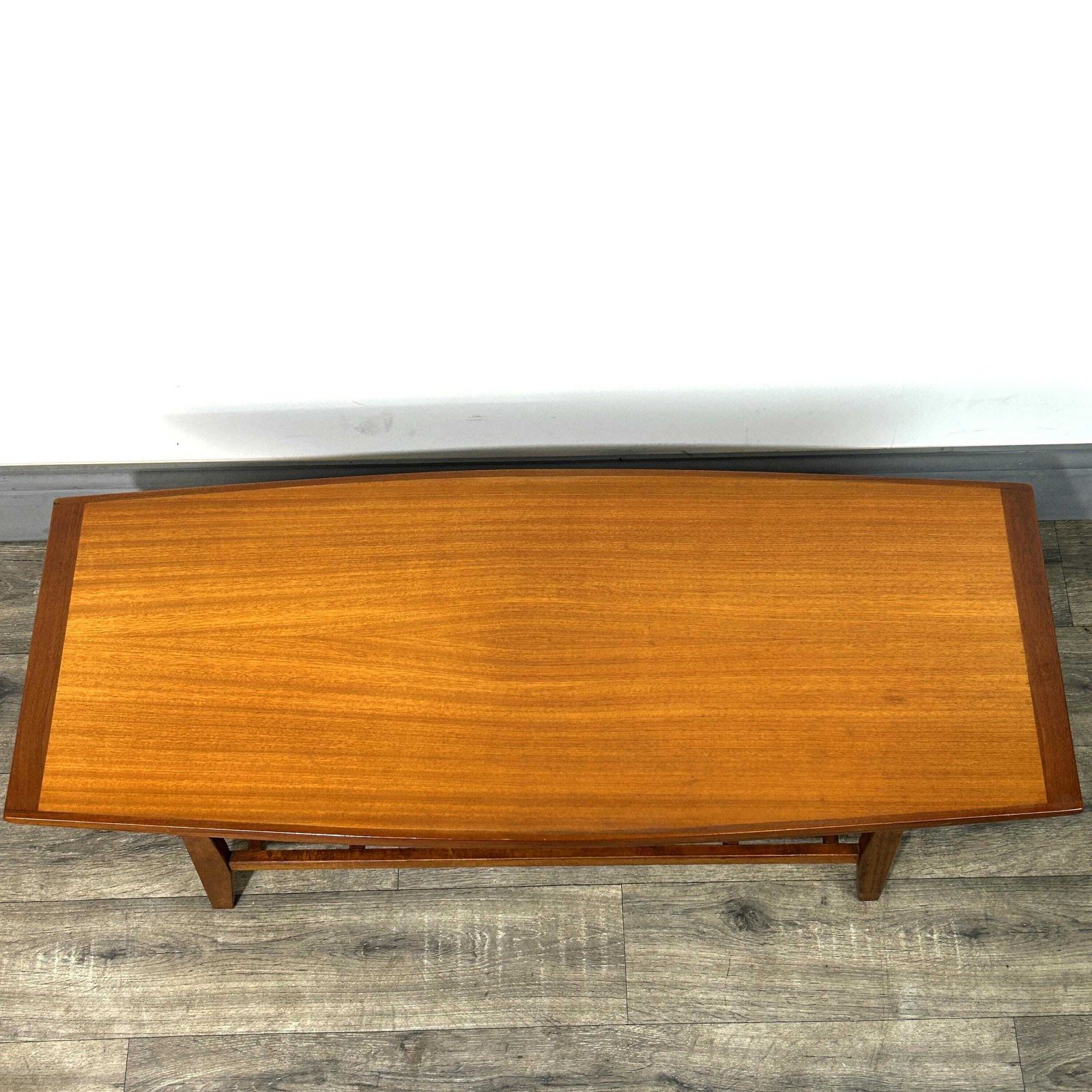 Stylish Mid Century Teak/Oak Coffee Table With Ladder Mag Rack C1960's photo 245.0