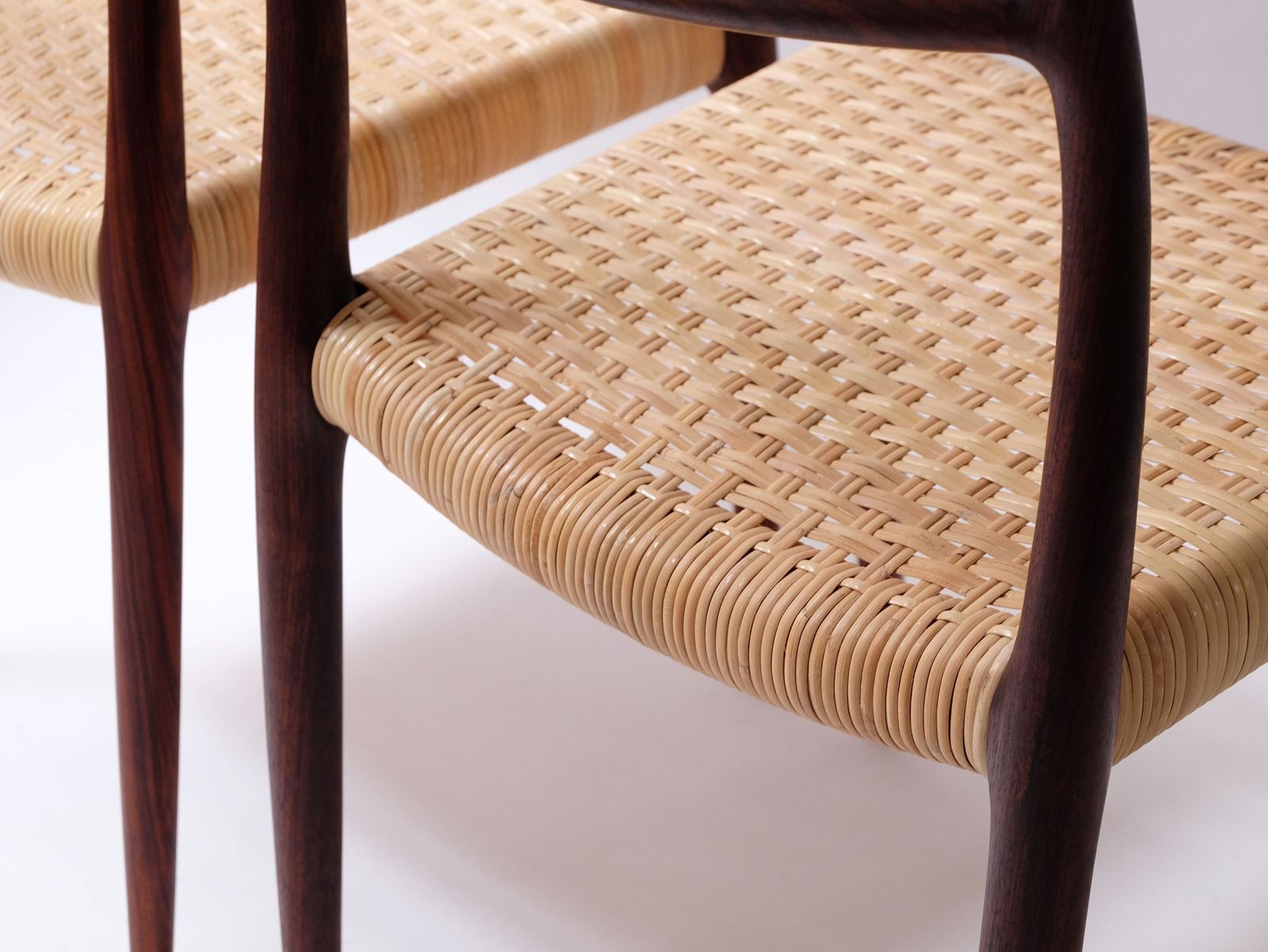Early Production Of Mid Century Danish Rosewood Model 78 Dining Chair By Niels Otto Møller For J.L. Møllers, 1960s With Rattan Woven Seat photo buy