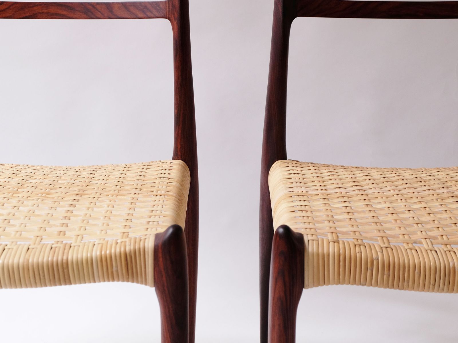 Early Production Of Mid Century Danish Rosewood Model 78 Dining Chair By Niels Otto Møller For J.L. Møllers, 1960s With Rattan Woven Seat photo vintage