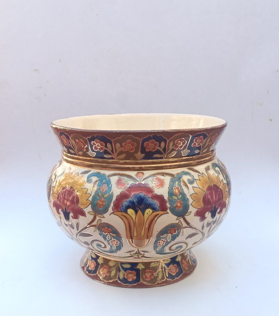 Vintage Ceramic Planter From Fischer Budapest, 1920s photo for sale