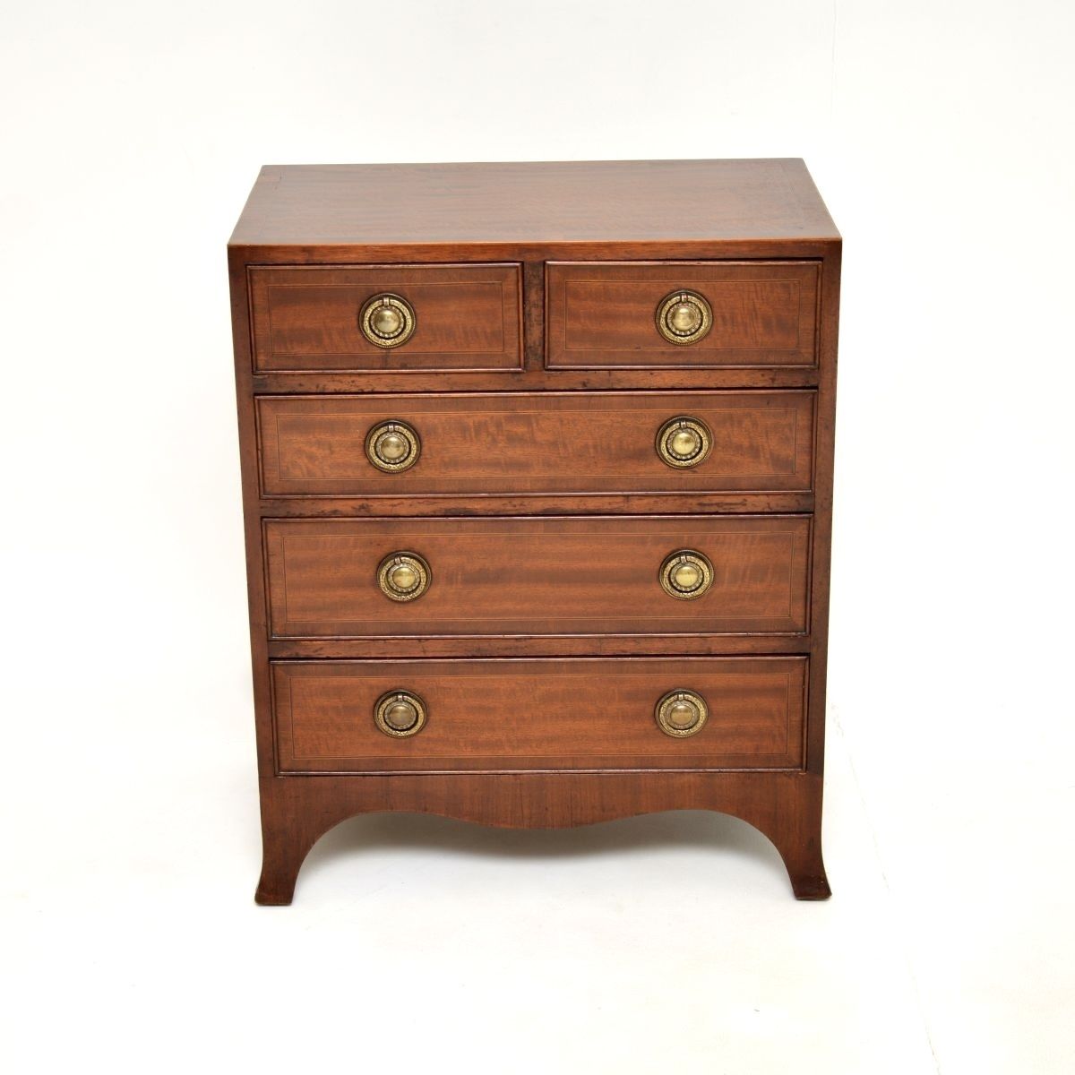 Antique Inlaid Mahogany Chest Of Drawers photo for sale