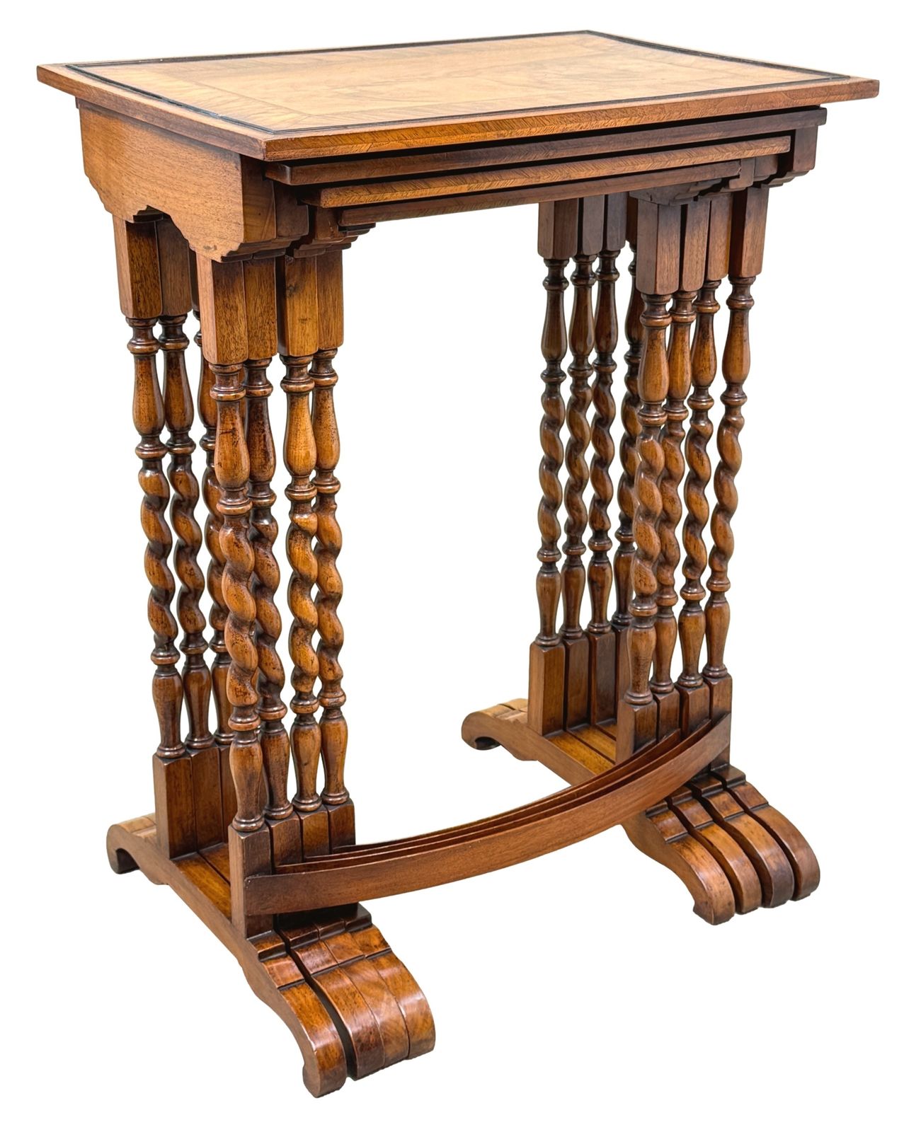 photo furniture Quartetto Nest Of Four Early 20th Century Walnut Coffee Tables (England, Circa 1920)