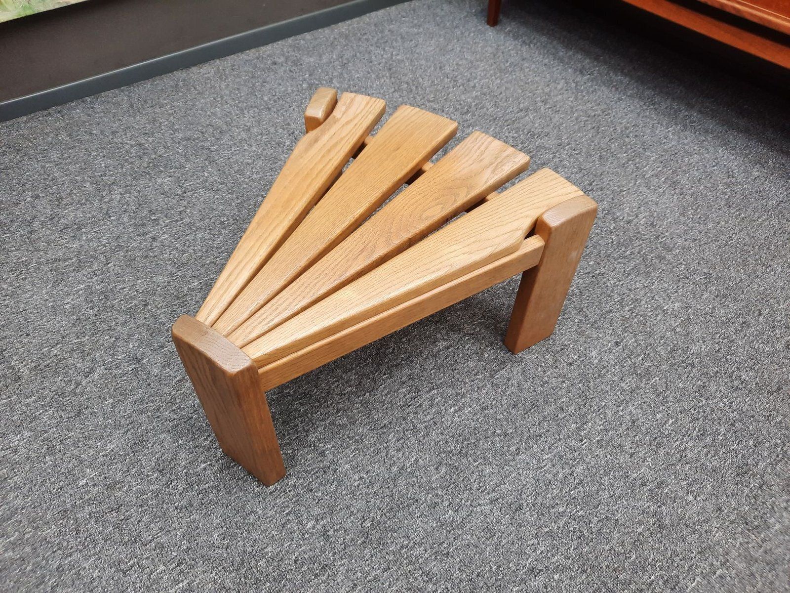 Furniture Brutalist Oak Armchairs And Footstools By Awa Holland For Awa Meubelfabriek, 1979, Set Of 4 photo