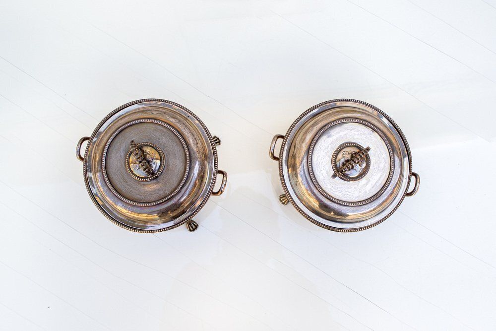 Silver Plated Metal Chafing Dishes From Lambert London, 1920s, Set Of 2 photo furniture