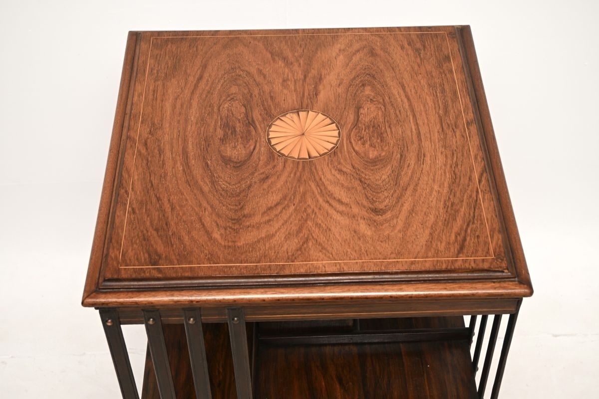 Antique Edwardian Inlaid Rosewood Revolving Bookcase photo 1625.0