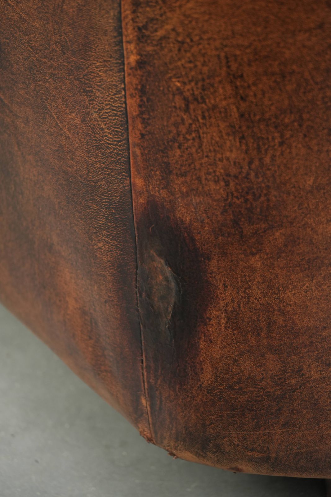 photo buy Characterful And Comfortable Club Armchair Made Of Sheepskin With A Fixed Seat Cushion And Excellent Colors