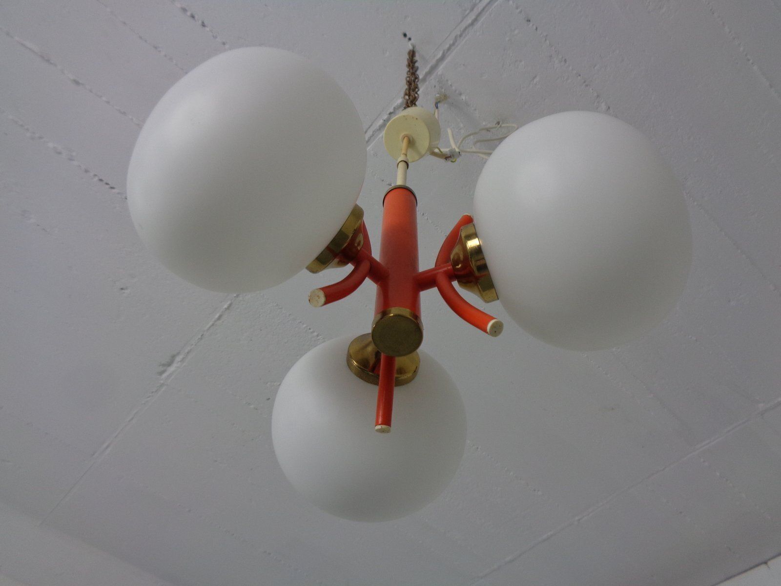 Space Age Sputnik Ceiling Lamps With Glasses By Richard Essig, Germany, 1970s, Set Of 2 photo buy