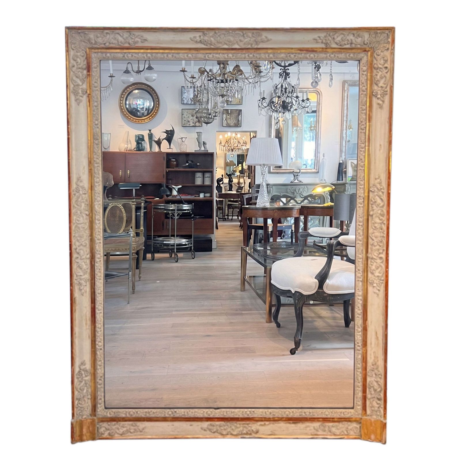 Pair Of 19th Century Large Giltwood Wall Mirrors With Decorative Frames photo furniture