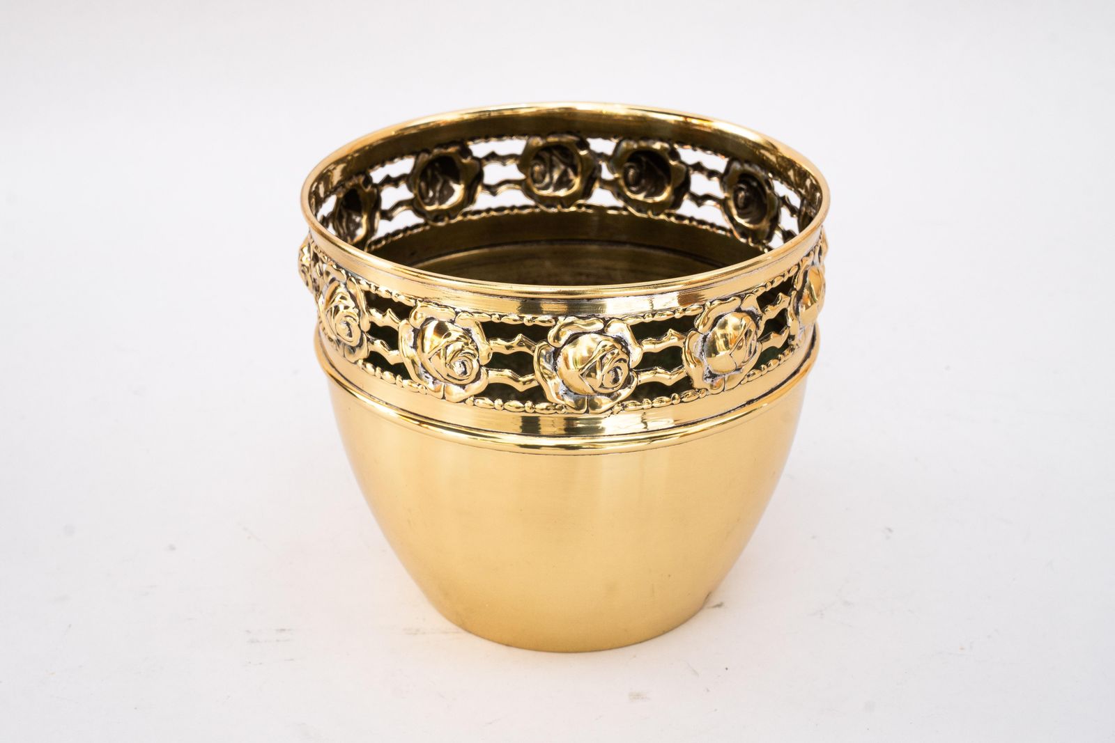 Jugendstil Argentor Floral Brass Flower Pot Vienna Around 1908 photo Home Decor