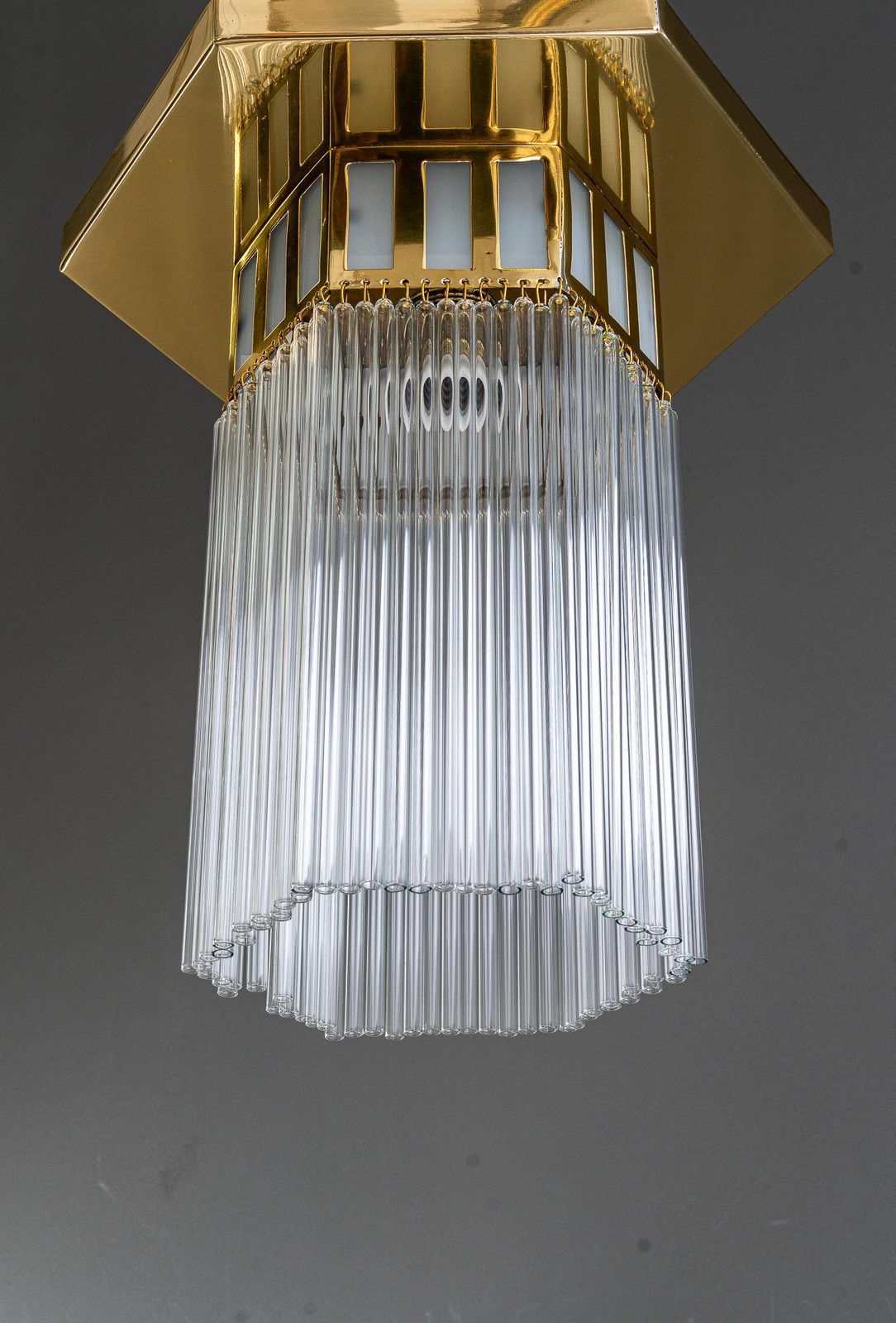 Art Deco Ceiling Lamp With Opal Glasses And Glass Sticks Vienna Around 1920s photo Lighting