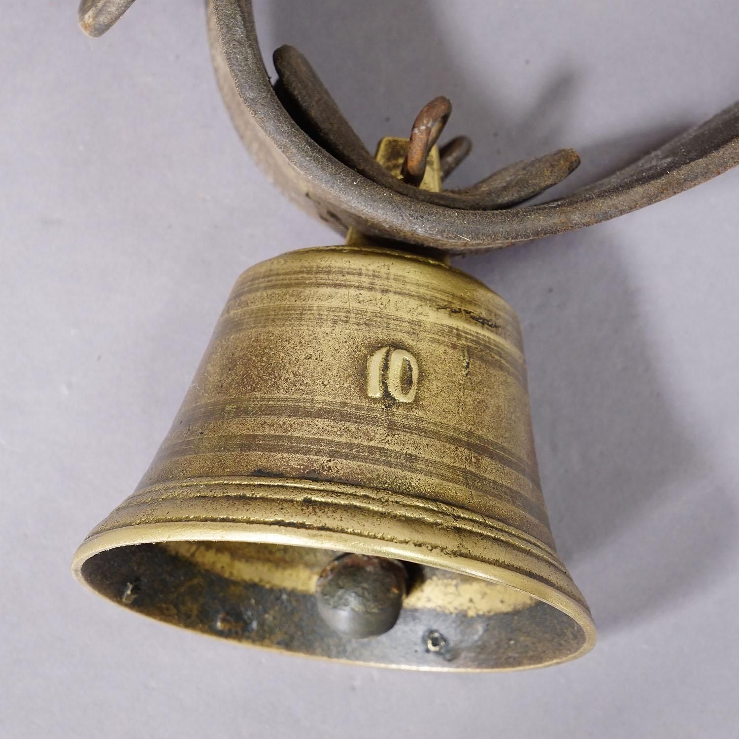 Antique Casted Bronze Cattle Bell Made In Switzerland Ca. 1900s photo Art
