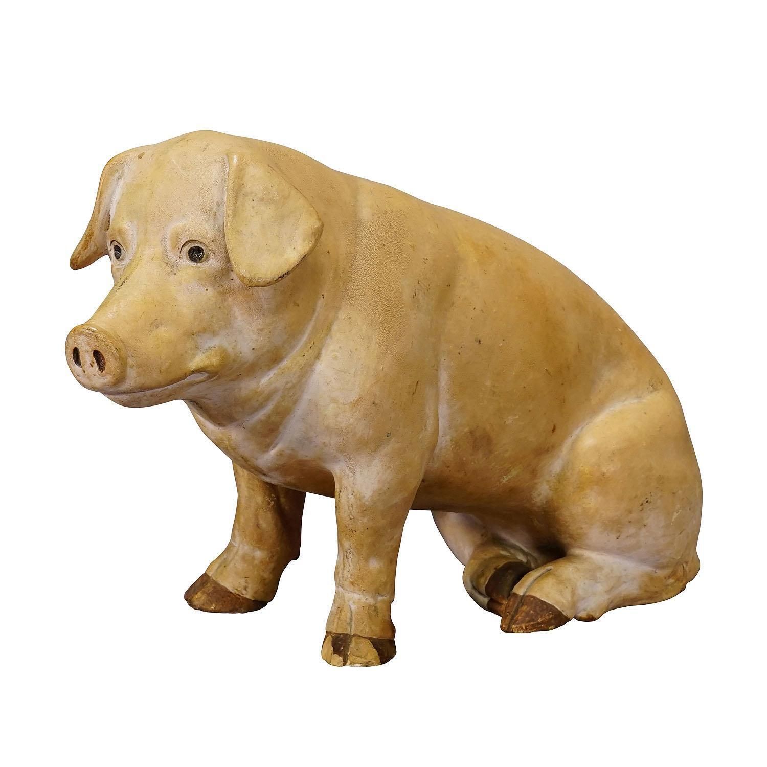 1950s German Butchery Pig Window Decoration photo furniture
