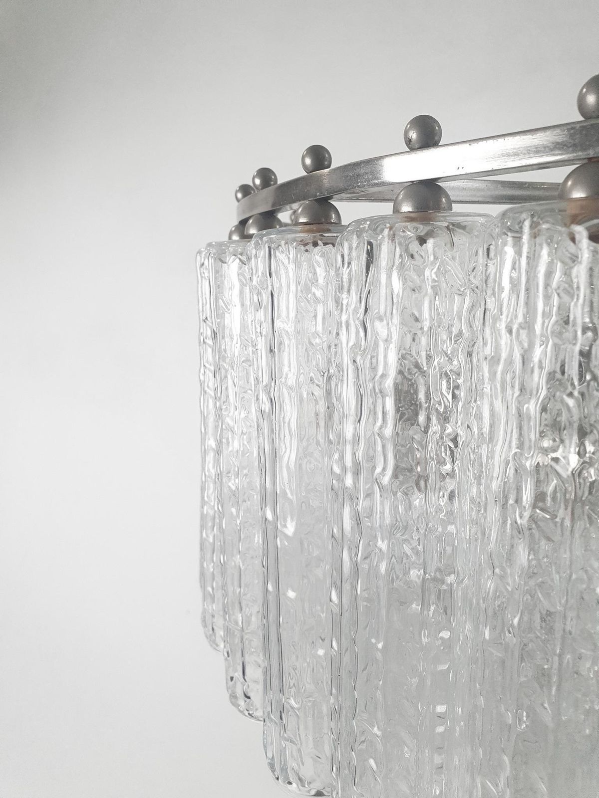 photo for sale Italian Mid Century Chandelier, Murano Glass, 10 Bulbs, 1965, Italy