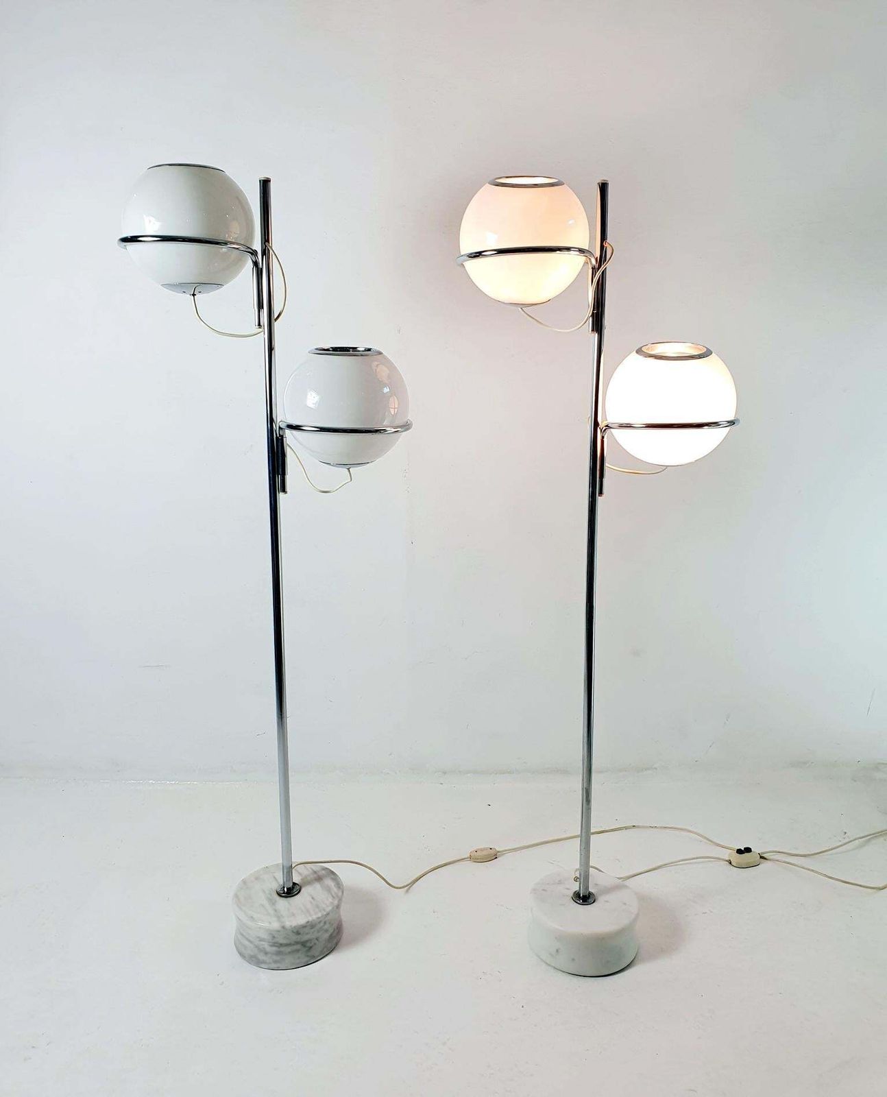 photo for sale Gino Sarfatti Model 1094 Floor Lamp, Marble & Chrome, Italy 1969