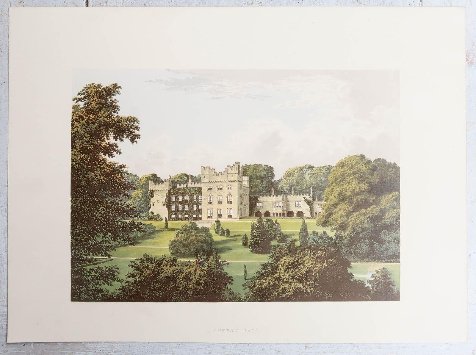 Art Set Of 12 Antique Prints Of English Country Houses And Gardens, C.1880 photo