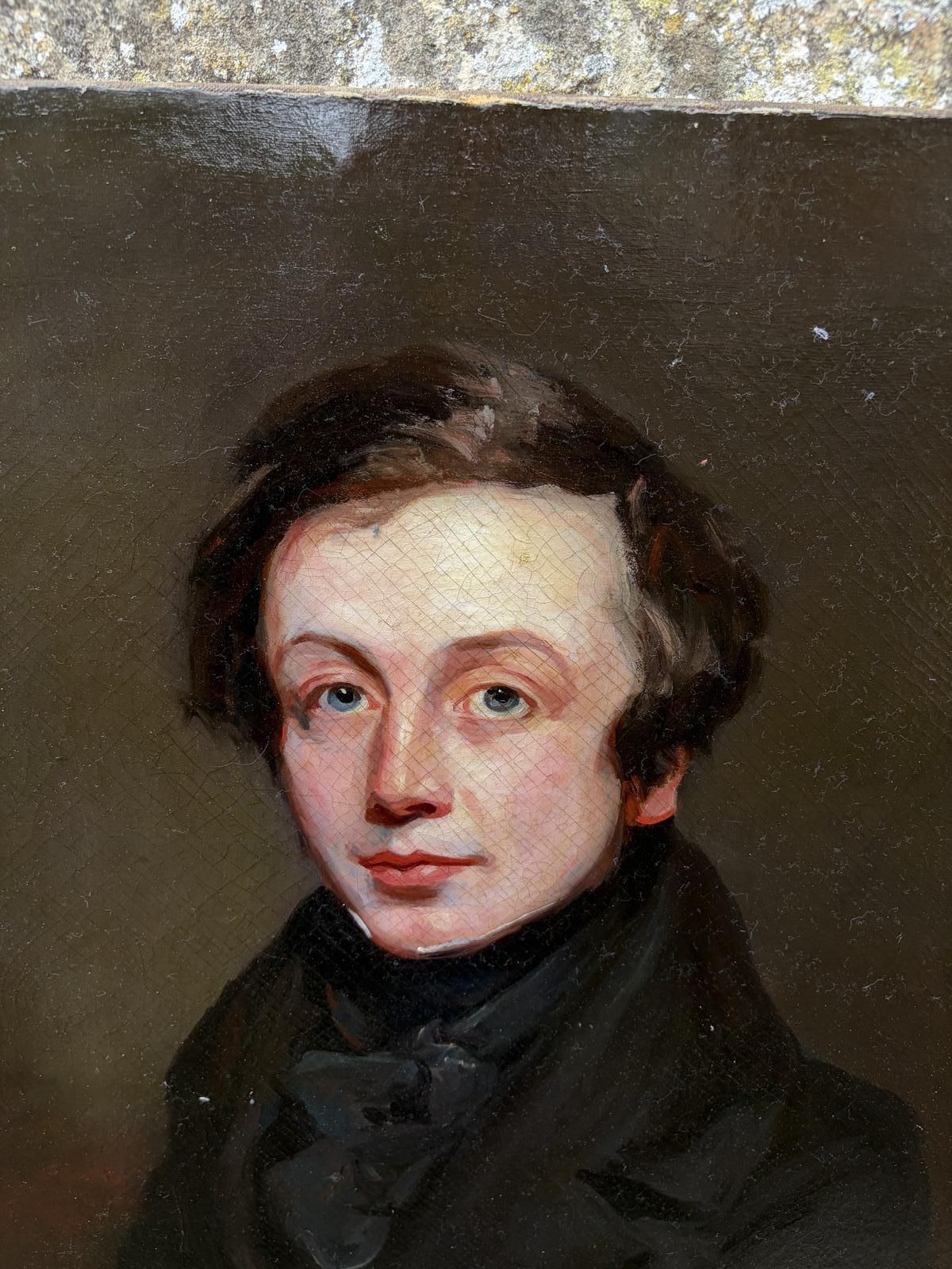 19th Century Oil On Canvas Portrait Of Gentleman photo Art