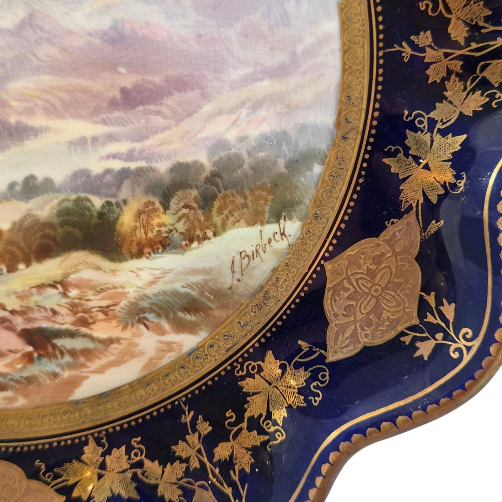 photo furniture Victorian Aynsley Landscape Cabinet Plates By Joseph Birbeck, C.1888