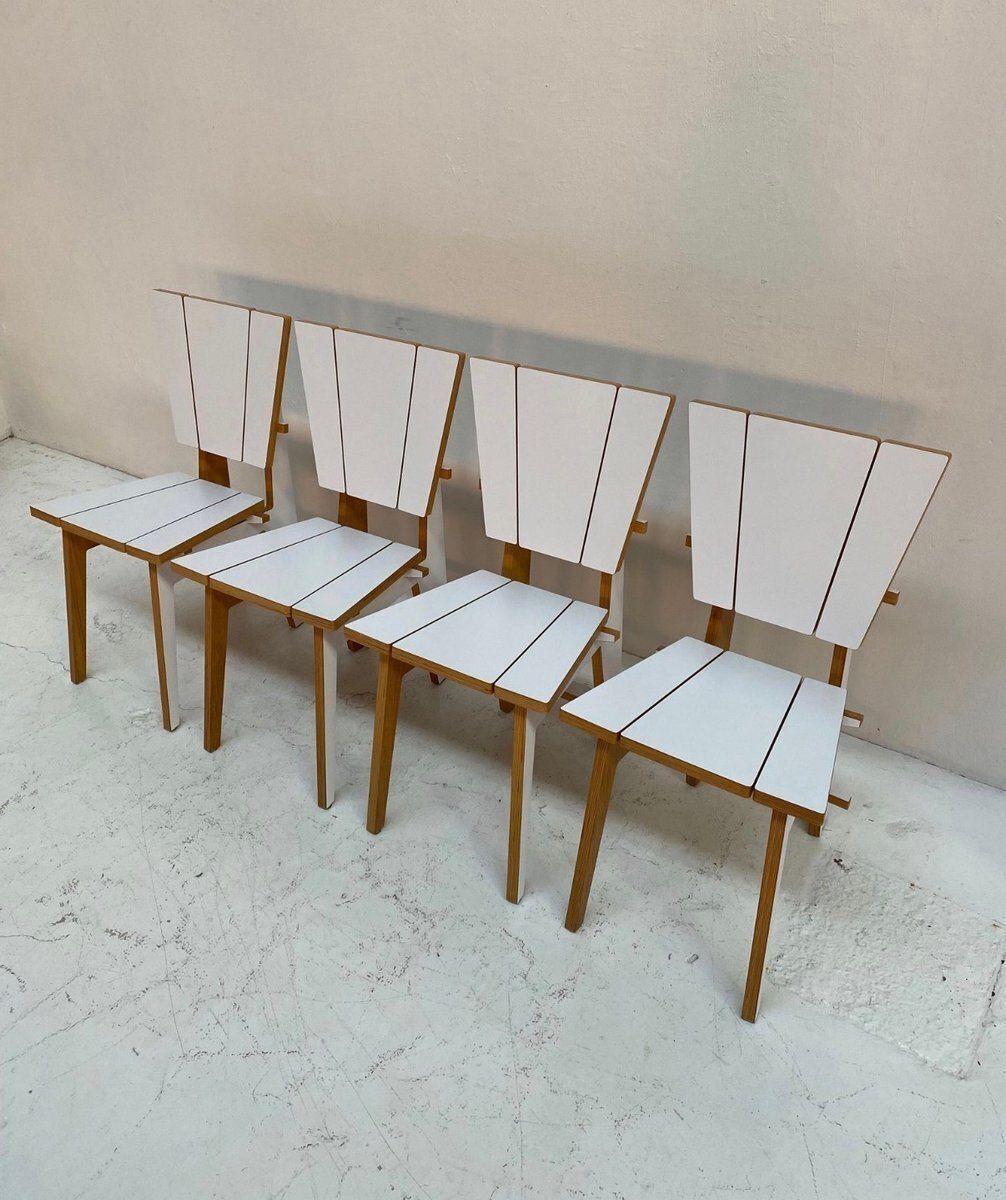 Norwegian Dining Chairs With Geometric Design, 1980s, Set Of 4 photo furniture