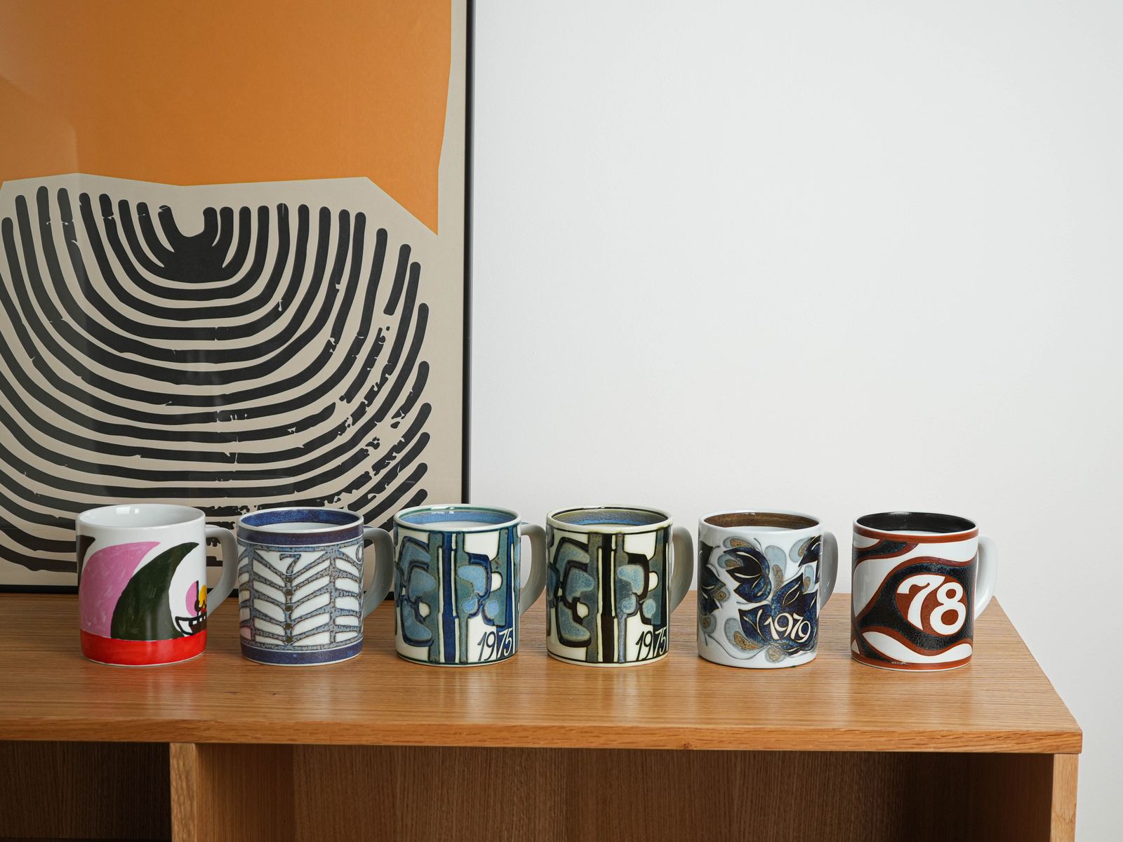 Keramische mok, Deens design, 1975, ontwerper: Bodil Buch, fabrikant: Royal Copenhagen photo vinterior