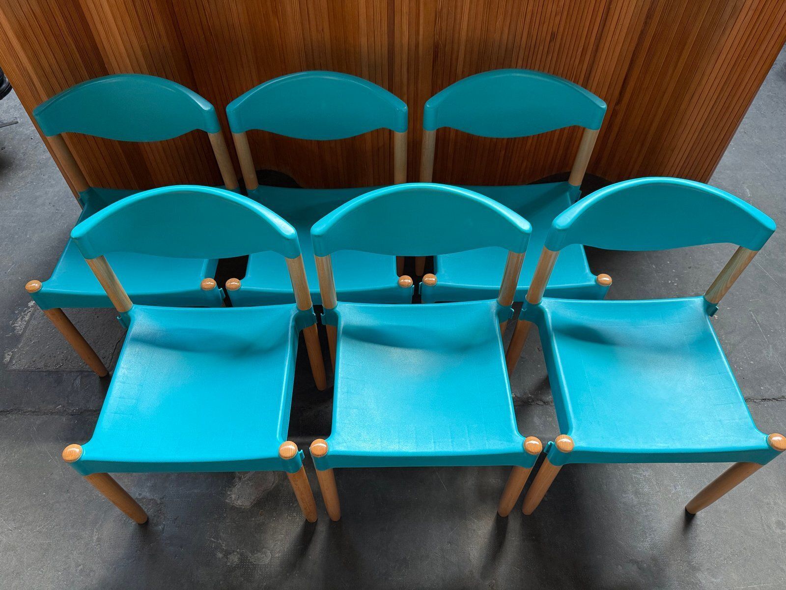 Strax Chairs In Turquoise By Hartmut Lohmeyer For Casala, 1981, Set Of 6 photo for sale