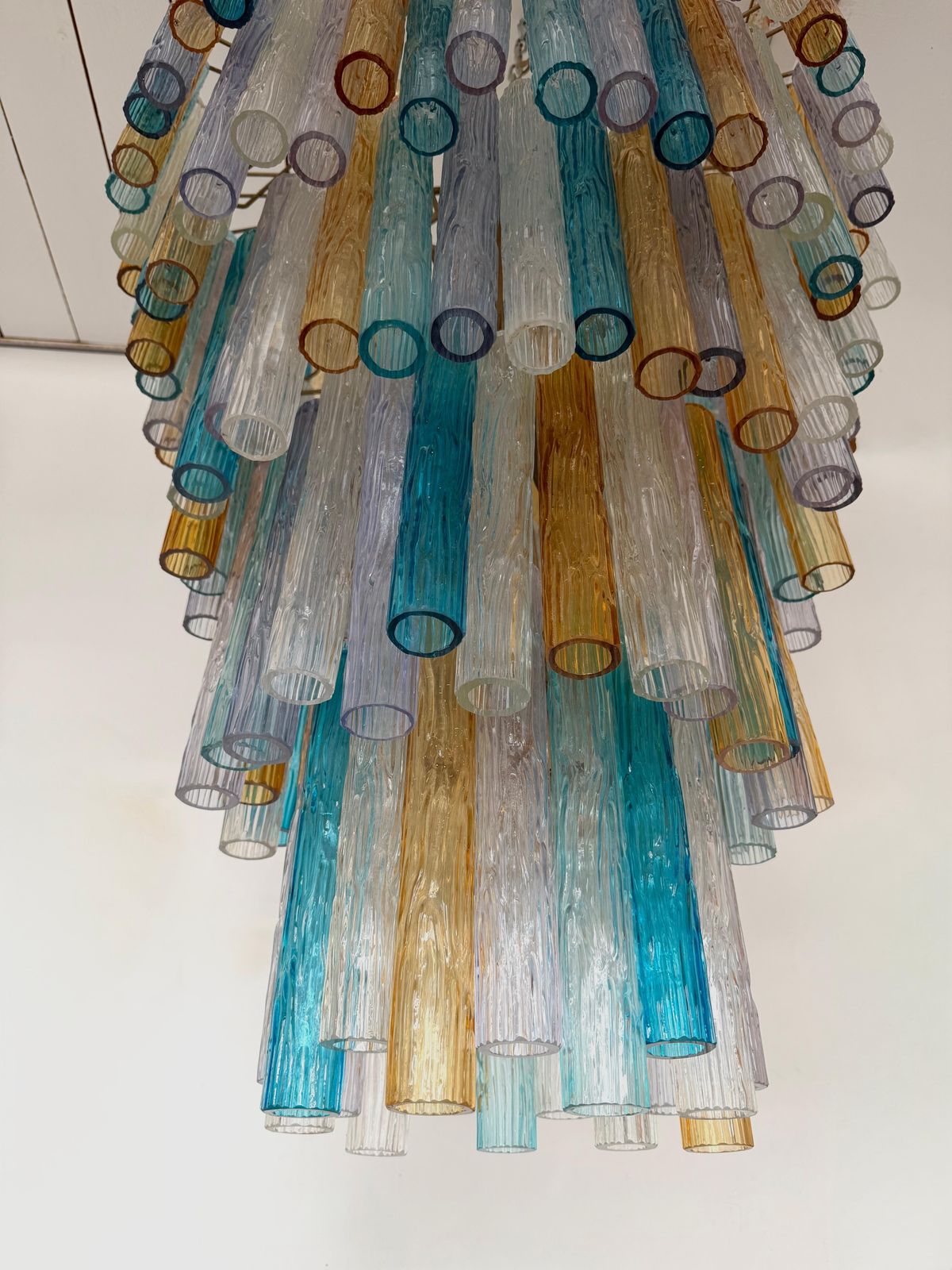 Cascade Chandelier Tube Murano Glass By Venini, Italy, 1960s photo buy
