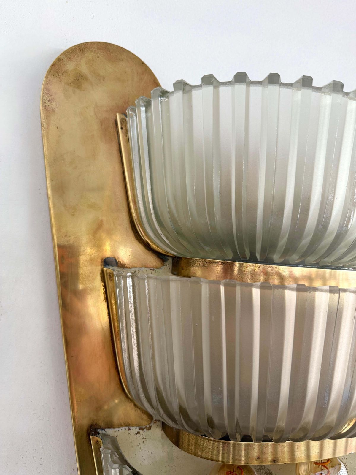 Pair Of Sconces Brass And Glass By Seguso. Italy, 1940s photo furniture