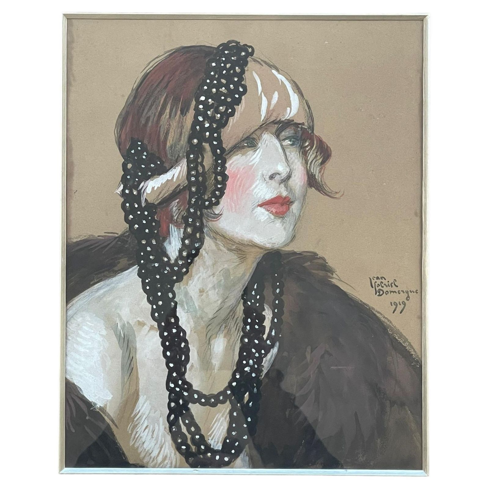 Portrait Of An Elegant Woman By Jean Gabriel Domergue