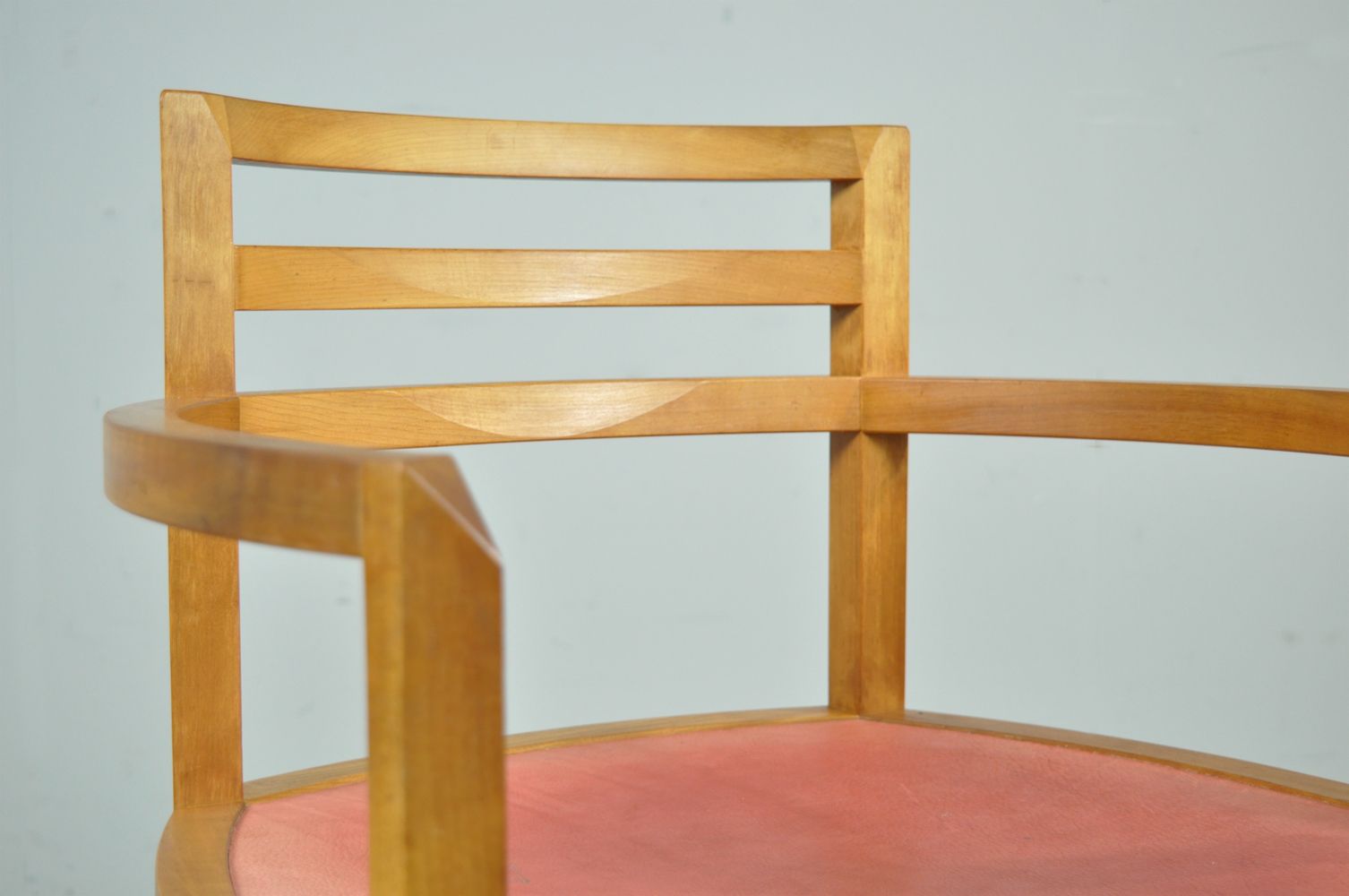 photo vintage Bijzondere fruithouten eettafelset in art deco stijl, jaren 1980