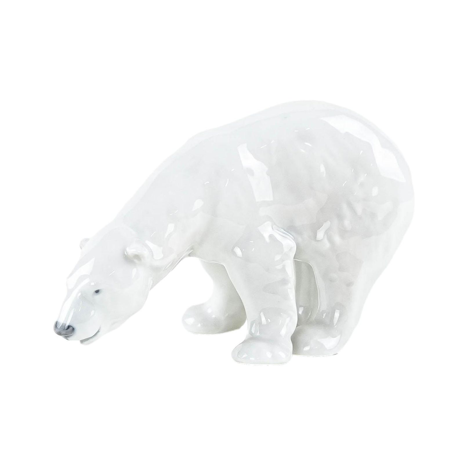 Porcelain Polar Bear Figurine, Danish Design, 1970s, Manufactured By Royal Copenhagen