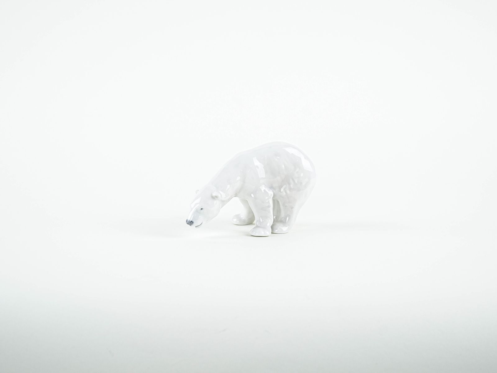 Porcelain Polar Bear Figurine, Danish Design, 1970s, Manufactured By Royal Copenhagen photo for sale