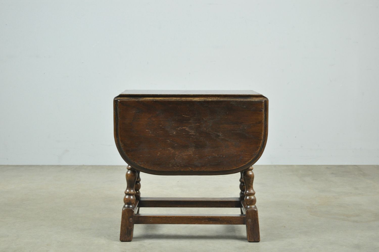 Furniture Young Antique Oak Drop Leaf Side Tables, Netherlands 1920s photo