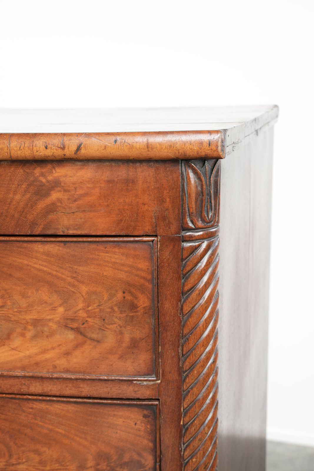 Beautiful Large Antique 19th Century English Bow Front Chest Of Drawers/Commode With Ornate Details photo buy