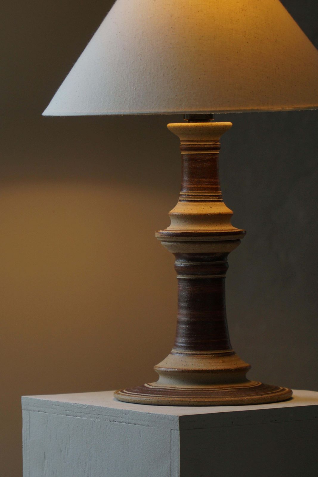 Scandinavian Ceramic Table Lamp, Tue Poulsen, Mid Century Modern, Denmark, 1970s photo vinterior