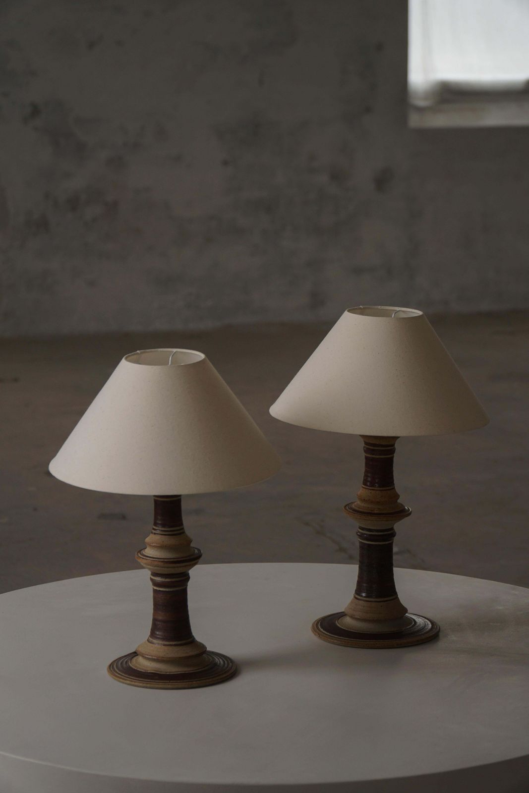photo for sale Scandinavian Ceramic Table Lamp, Tue Poulsen, Mid Century Modern, Denmark, 1970s