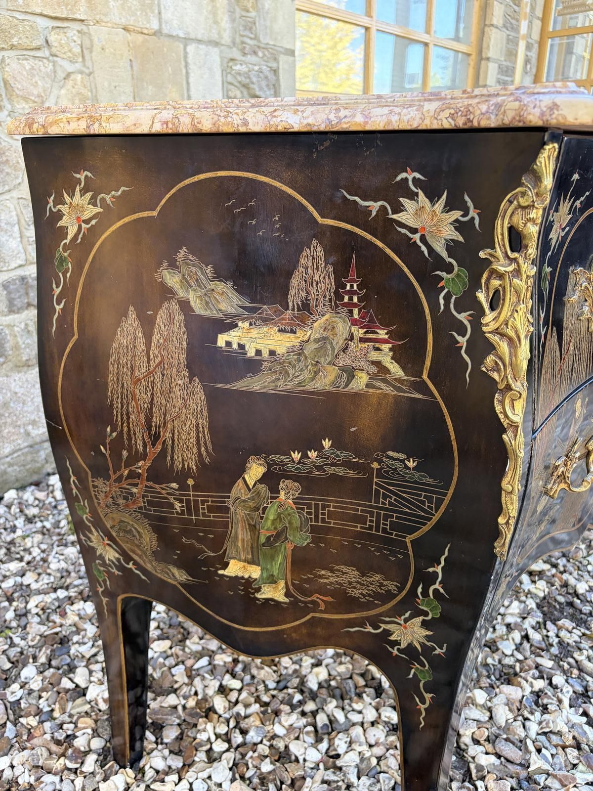 Chinoiserie Decorated Marble Top Commode photo 2495.0