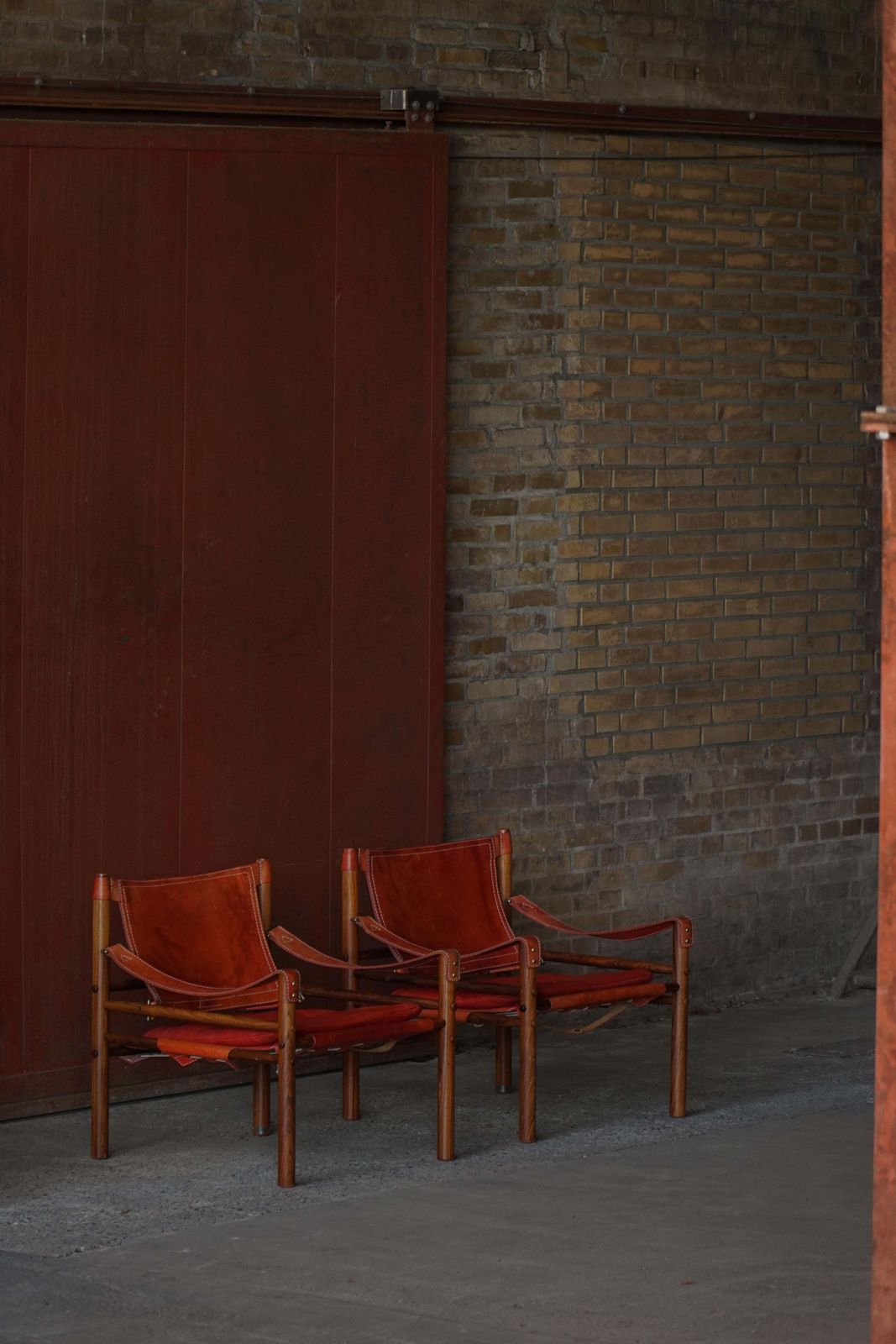 Furniture Pair Of Sirocco Chairs In Rosewood & Red Leather, Arne Norell, Ab Aneby, 1960s photo