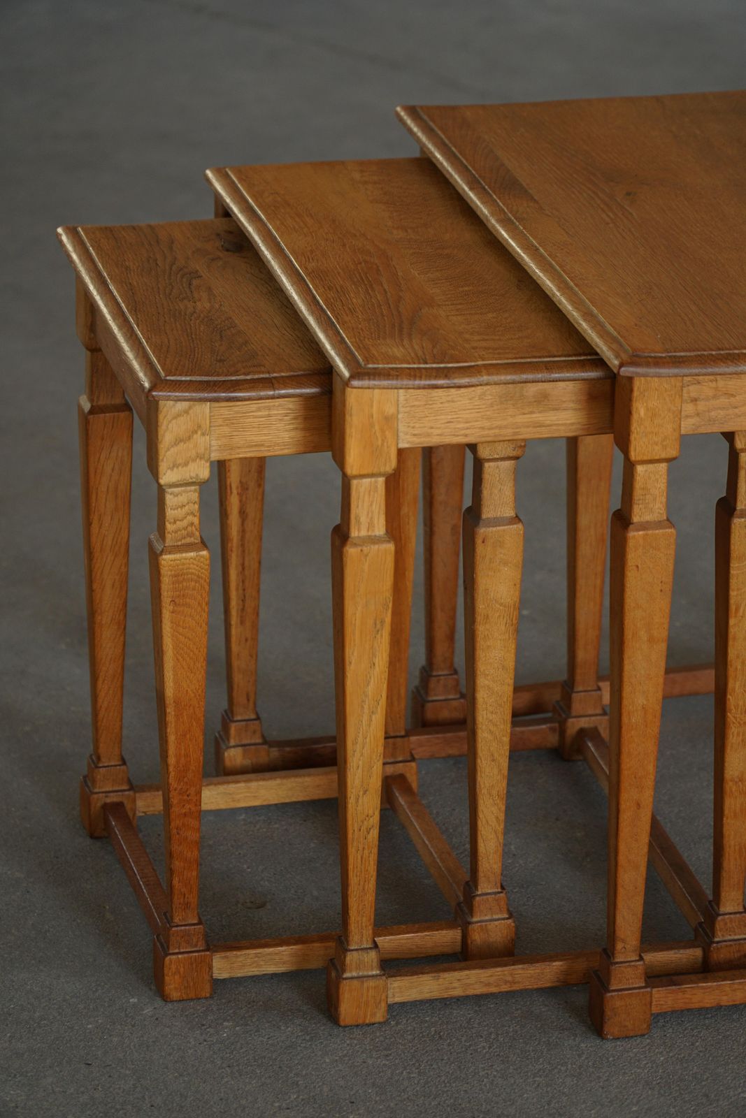 Set Of 3 Nesting Tables In Oak Made By A Danish Cabinetmaker, Mid Century, 1960s photo vinterior