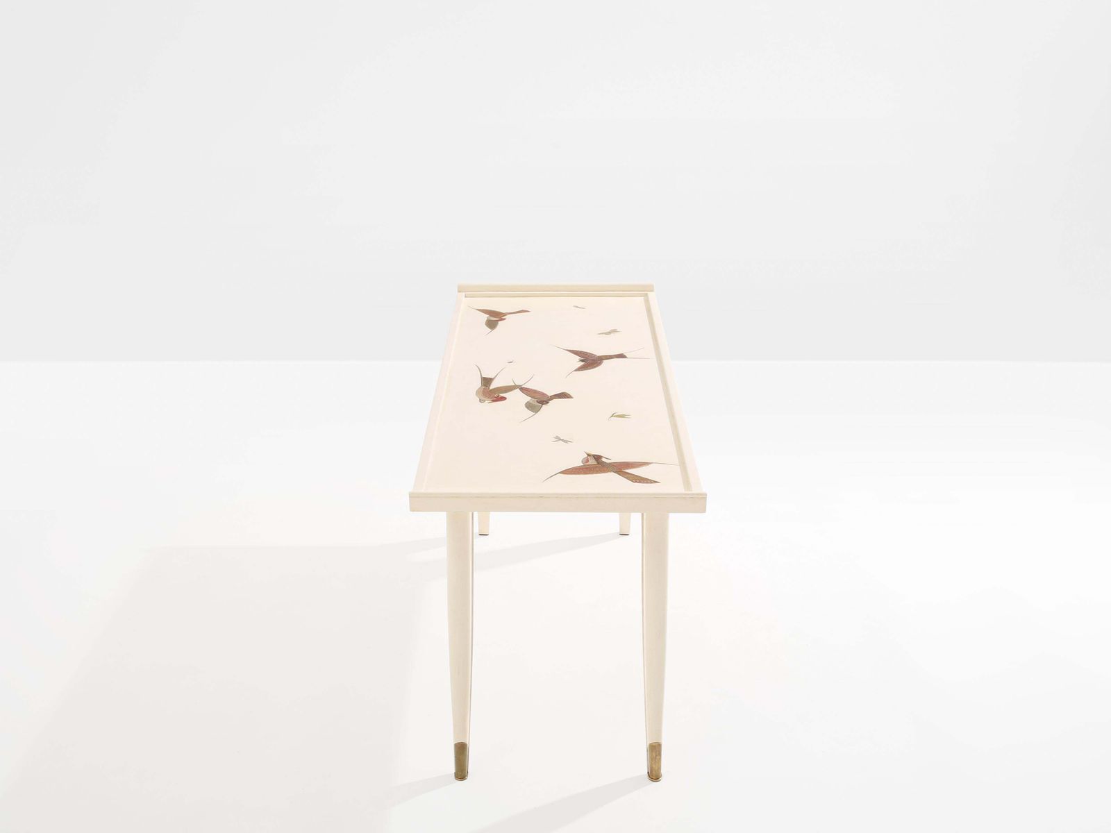 Mobilier Table basse Maurice Jallot en bois peint sculpté aux oiseaux, 1930 photo