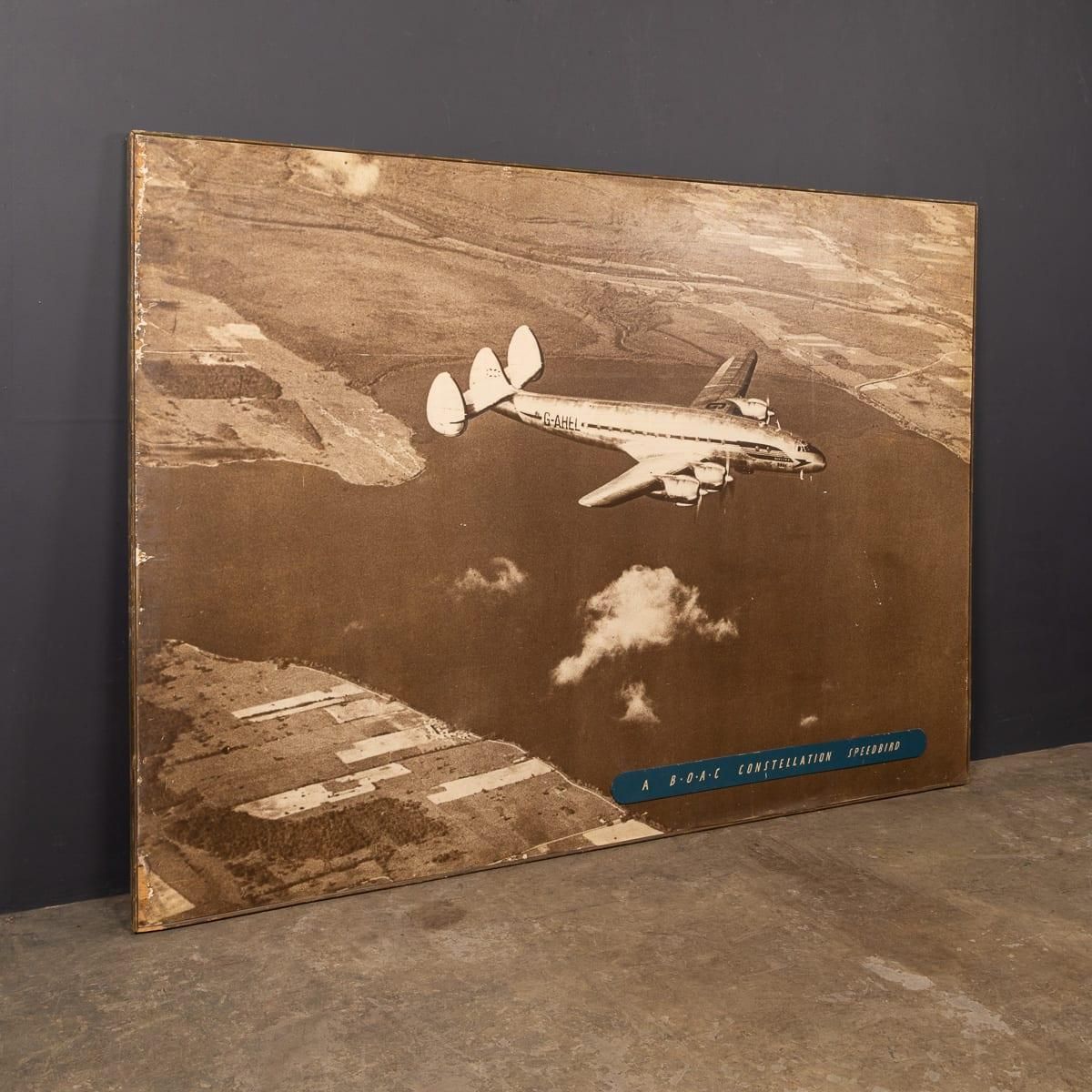 Vintage 20thc Large Photograph Of A Boac Constellation Speedbird C.1950 photo for sale
