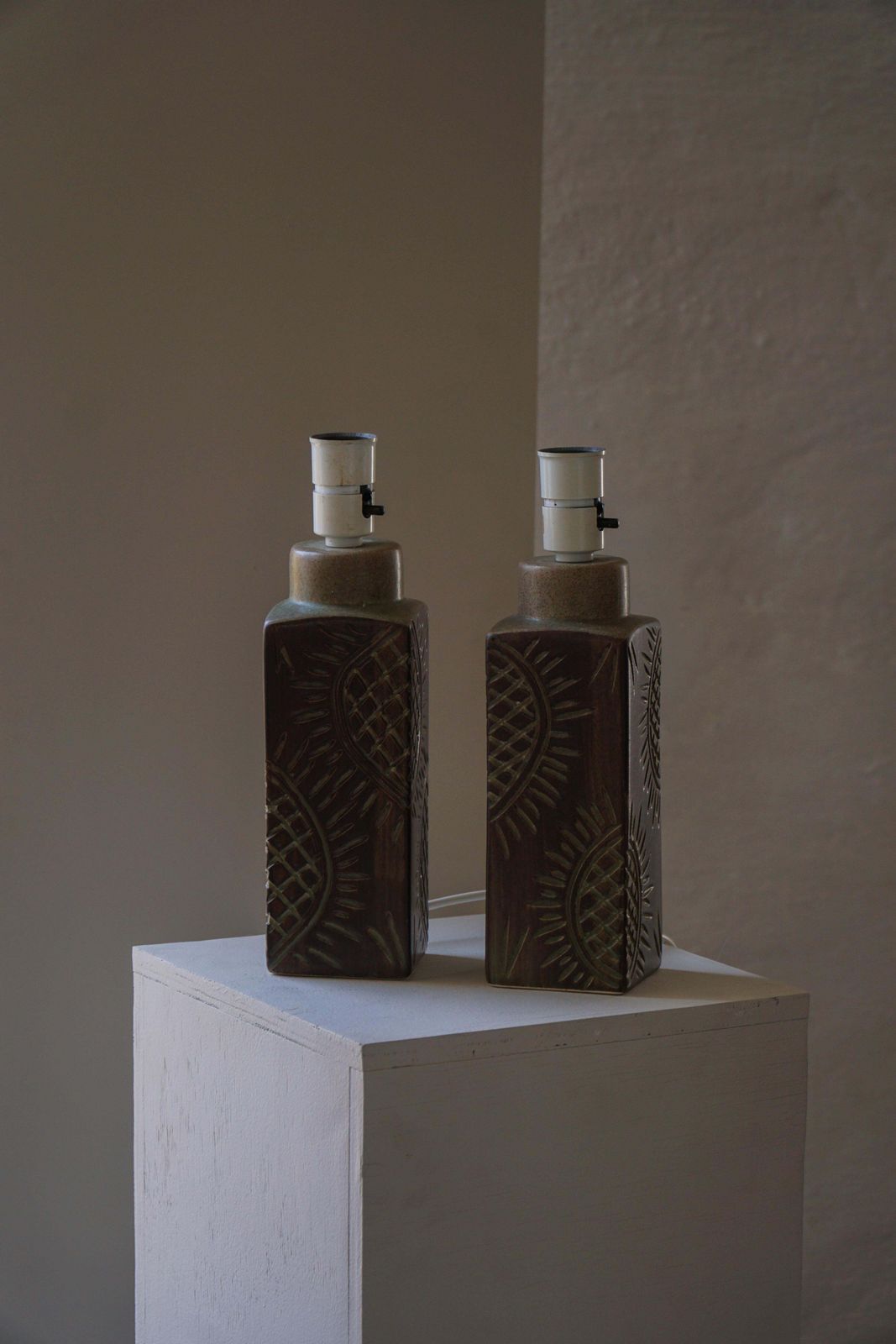 Pair Of Scandinavian Modern Ceramic Table Lamps By Søholm Stentøj, 1970s photo 1122.0