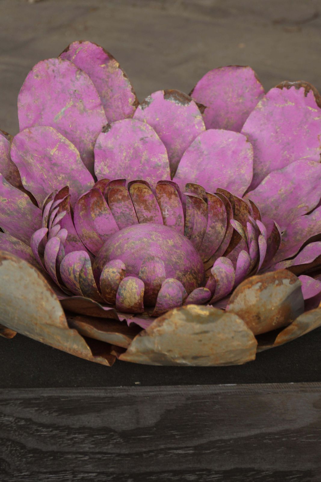 Large Sculptural Metal Flower Wall Decoration, Belgium, Mid 20th Century, 1960s photo vintage