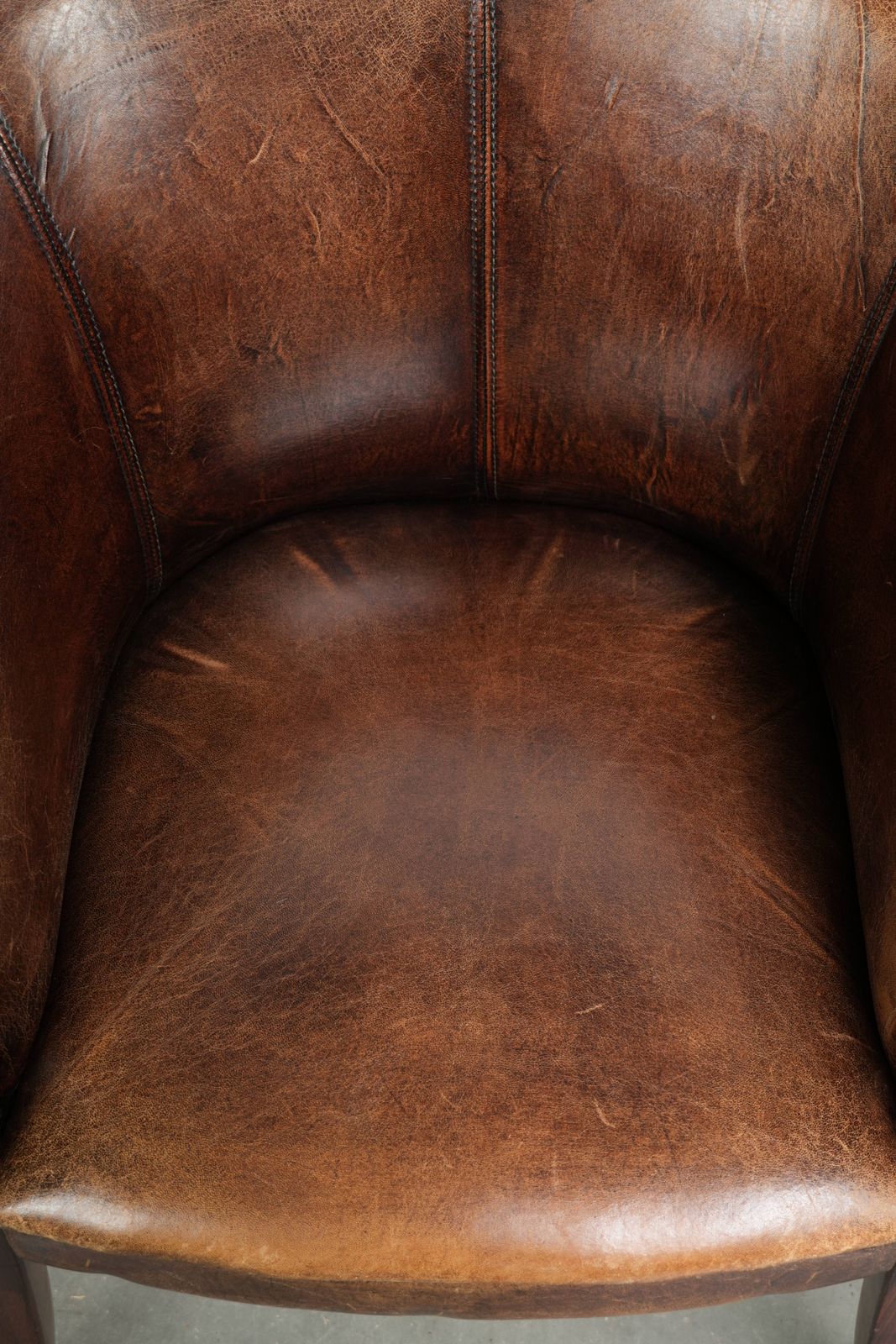 Set Of Two Handy Sheepskin Occasional Chairs/Armchairs/Tubchairs With Character And A Beautiful Patina photo vinterior