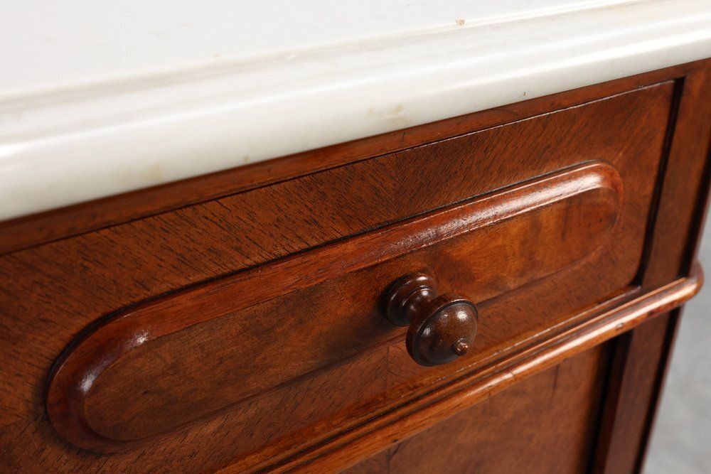 photo furniture Louis XV Nightstands With Carrara Marble Tops, France, 1890s, Set Of 2