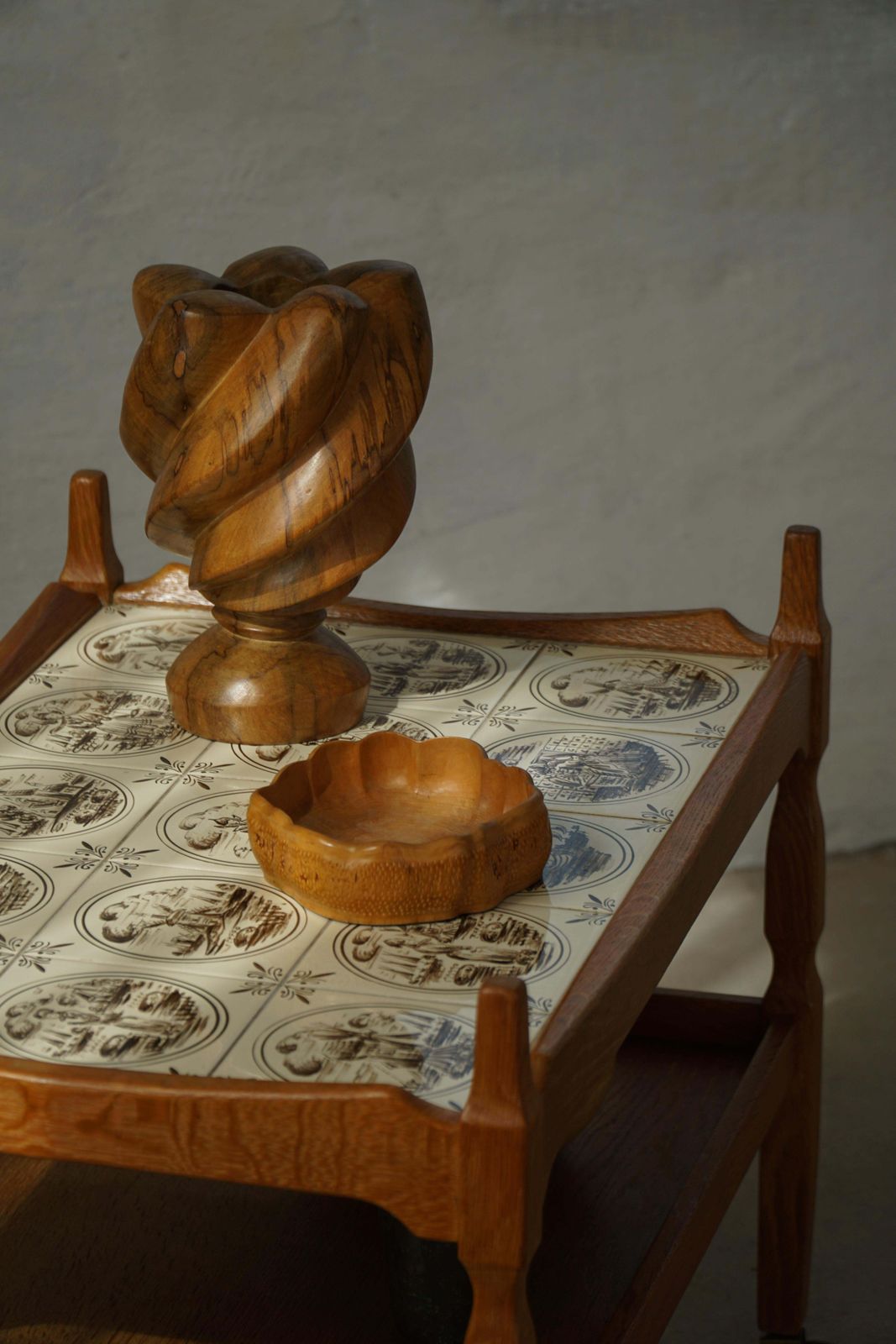 photo furniture Danish Modern Serving Trolley With Tile Top, Henning Kjærnulf, Denmark, 1960s