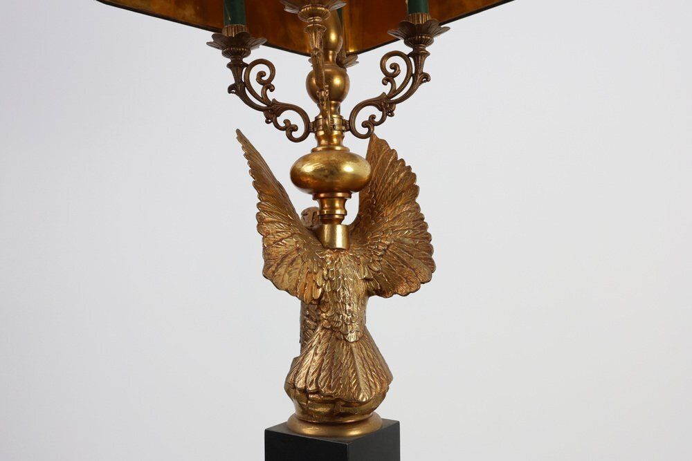 Hollywood Regency Lamp With Eagle By Deknudt, Belgium Ca. 1980 photo vinterior